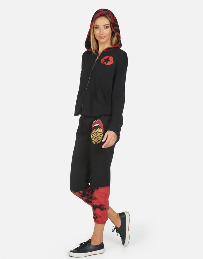 Alana Tiger Tongue Black Women039s Lauren Moshi Crop Sweatpants