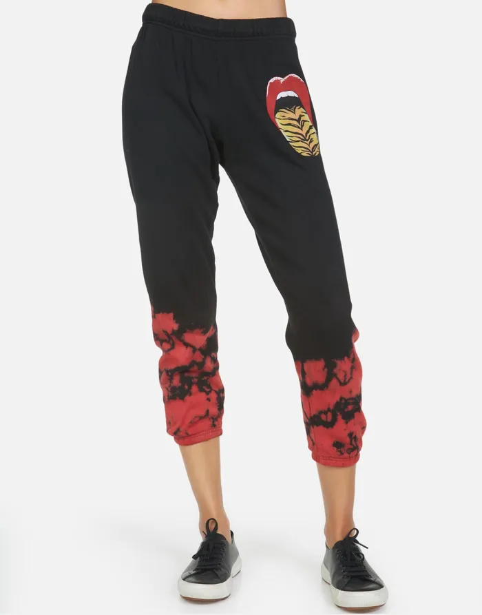 Alana Tiger Tongue Black Women039s Lauren Moshi Crop Sweatpants
