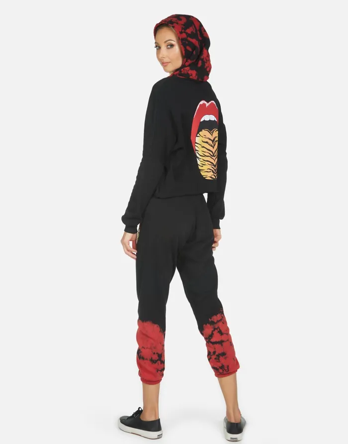 Alana Tiger Tongue Black Women039s Lauren Moshi Crop Sweatpants