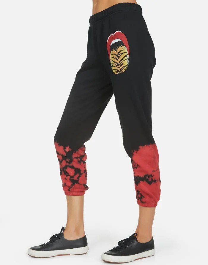 Alana Tiger Tongue Black Women039s Lauren Moshi Crop Sweatpants