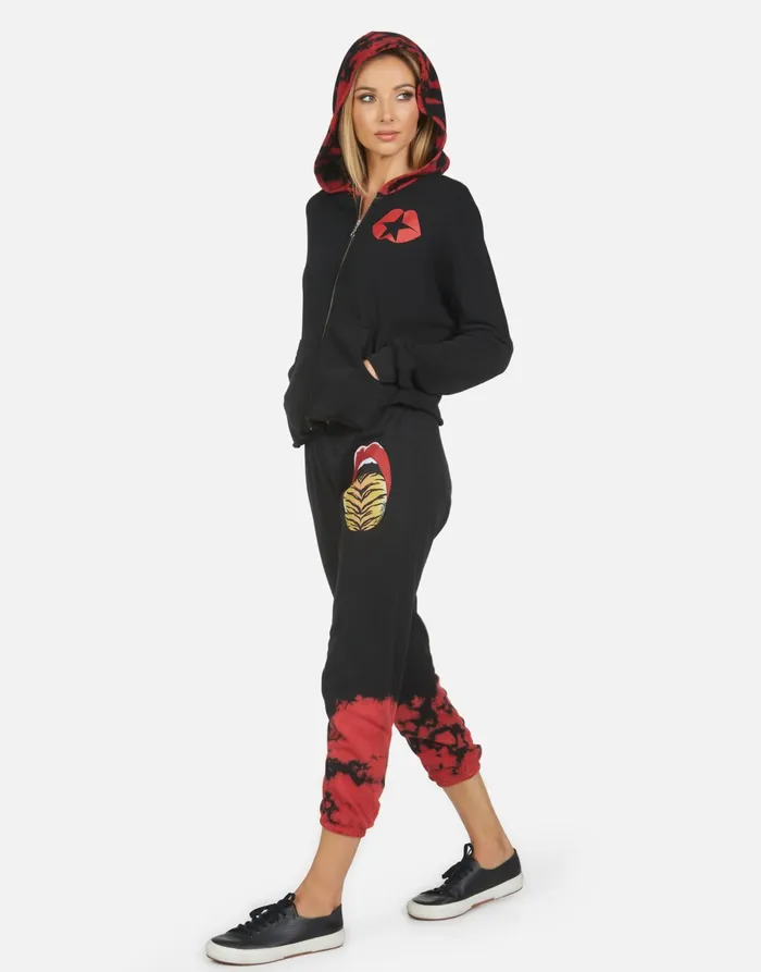 Alana Tiger Tongue Black Women039s Lauren Moshi Crop Sweatpants