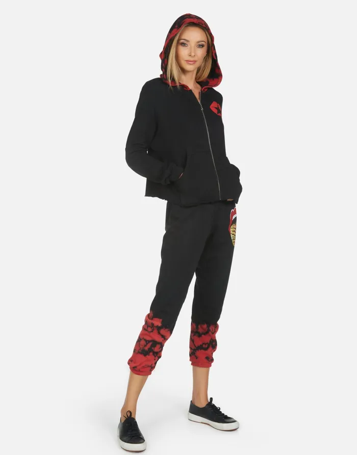 Alana Tiger Tongue Black Women039s Lauren Moshi Crop Sweatpants