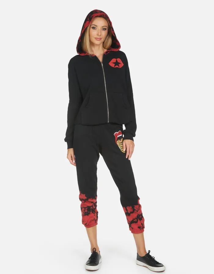 Alana Tiger Tongue Black Women039s Lauren Moshi Crop Sweatpants