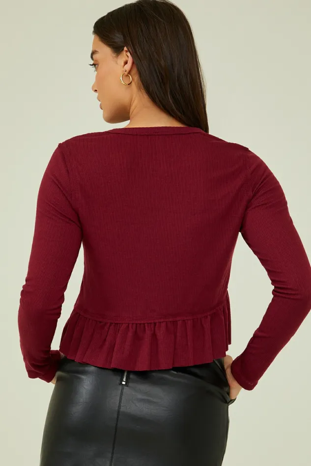 Altar8217d State Jada Ribbed Peplum Top Women Blouses