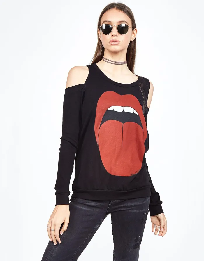 Analise Red Tongue Black Women039s Lauren Moshi Long Sleeve