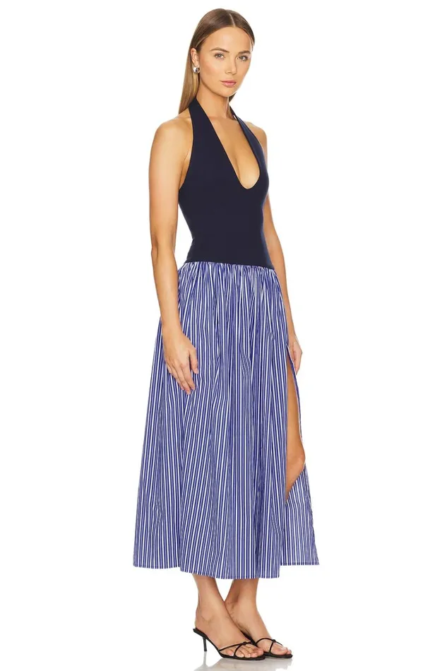 Andi Maxi Dress Navy Stripe and Solid Women Lovers Friends Dresses