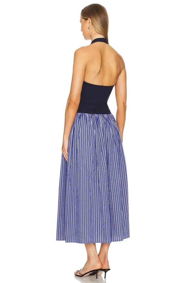 Andi Maxi Dress Navy Stripe and Solid Women Lovers Friends Dresses