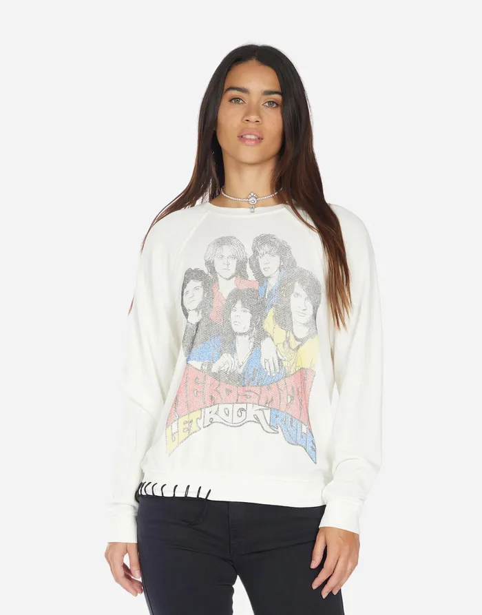 Anela Vintage Aerosmith Milk Women039s Lauren Moshi Long Sleeve