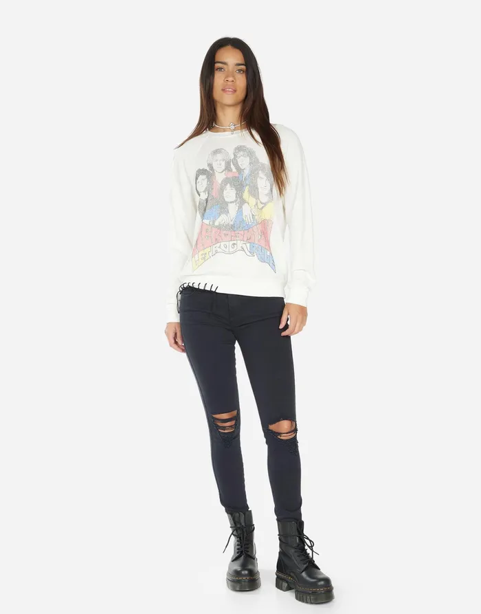 Anela Vintage Aerosmith Milk Women039s Lauren Moshi Long Sleeve