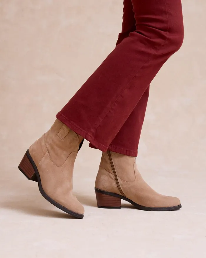 Ankle Boots Corisa Heel Taupe Women Polin Et Moi Ankle Boots