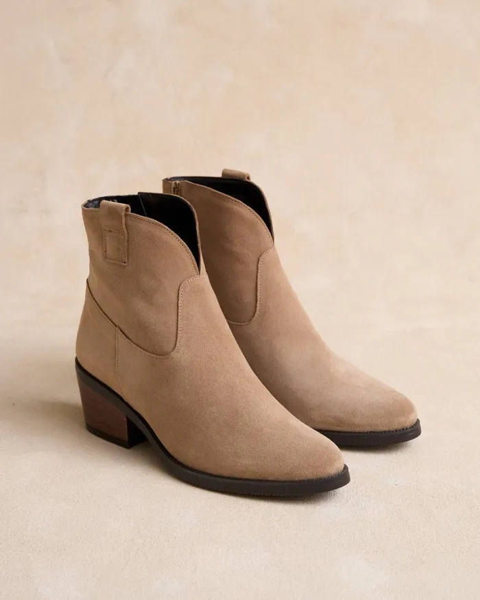 Ankle Boots Corisa Heel Taupe Women Polin Et Moi Ankle Boots