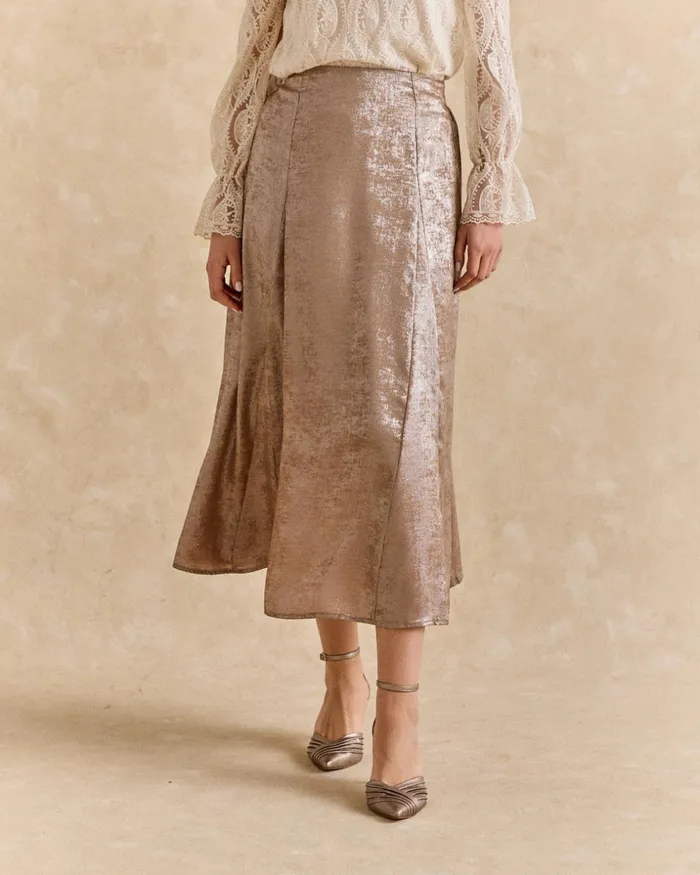 Antara Mid Lenght Skirt Gold Women Polin Et Moi Skirts