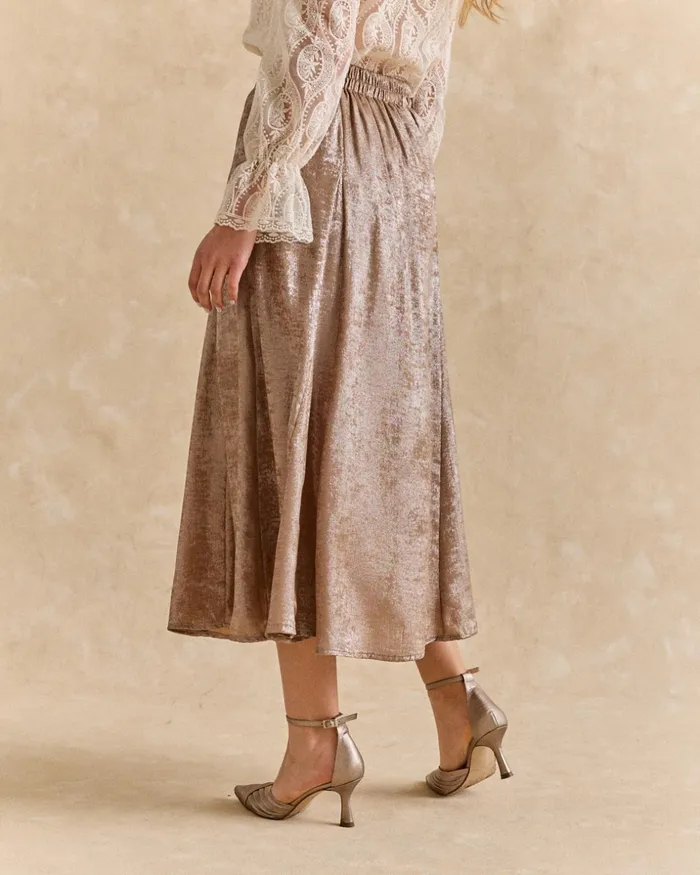 Antara Mid Lenght Skirt Gold Women Polin Et Moi Skirts Antara Mid Lenght Skirt Gold Women Polin Et Moi Skirts
