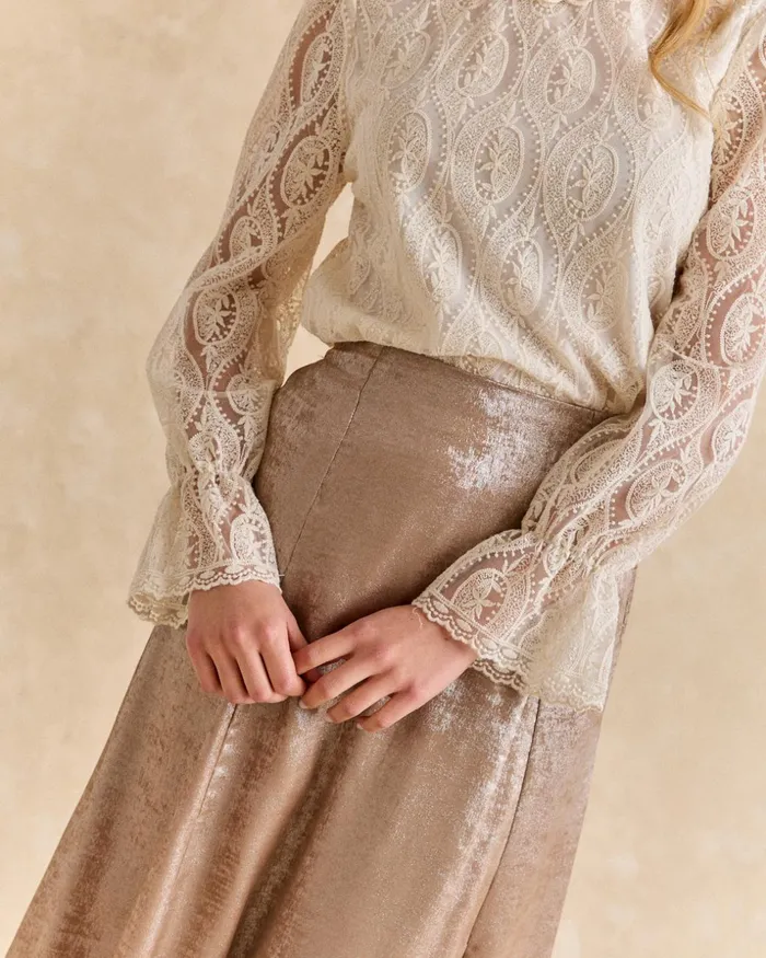 Antara Mid Lenght Skirt Gold Women Polin Et Moi Skirts Antara Mid Lenght Skirt Gold Women Polin Et Moi Skirts