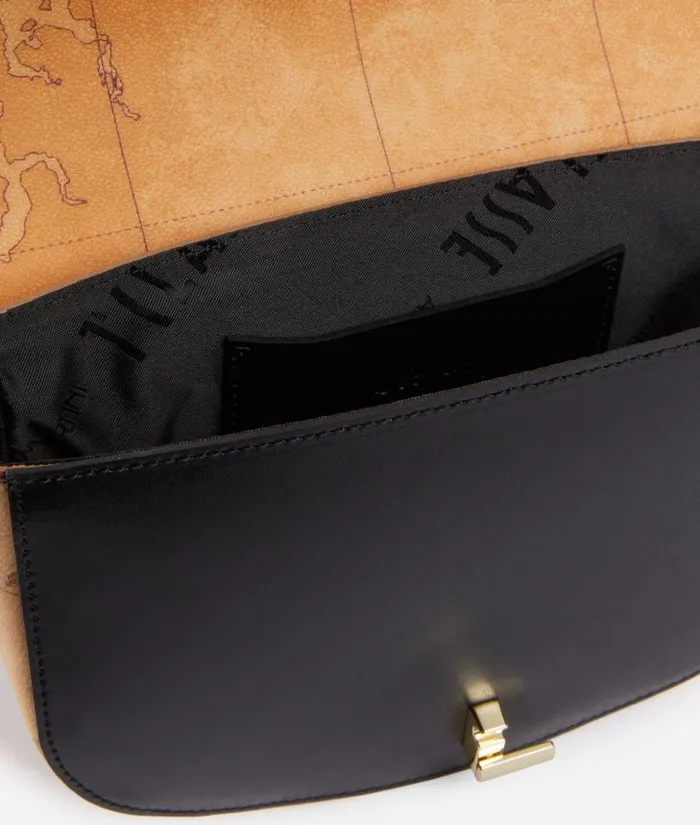 Around Geo Small Flap Reporter Bag Black Woman Alviero Martini Crossbody Bags
