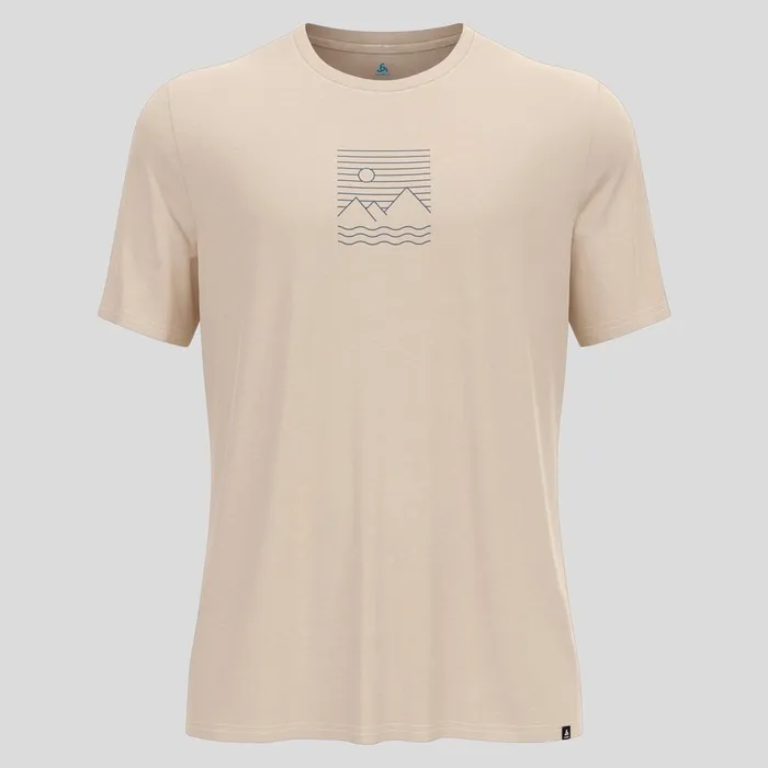 Ascent Sun Sea Mountains Tshirt Silver Cloud Melange Men Odlo TShirts and Polos