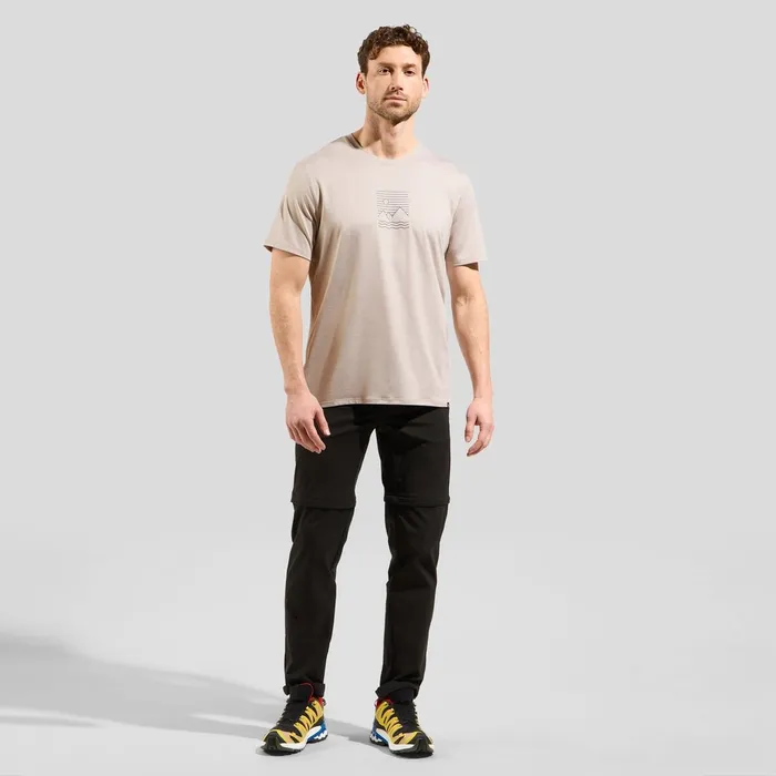 Ascent Sun Sea Mountains Tshirt Silver Cloud Melange Men Odlo TShirts and Polos