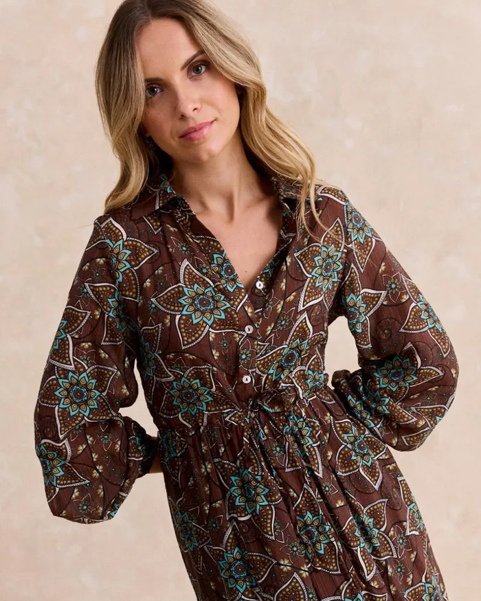Ash Shirt Dress Brown Women Polin Et Moi Dresses And Jumpsuits