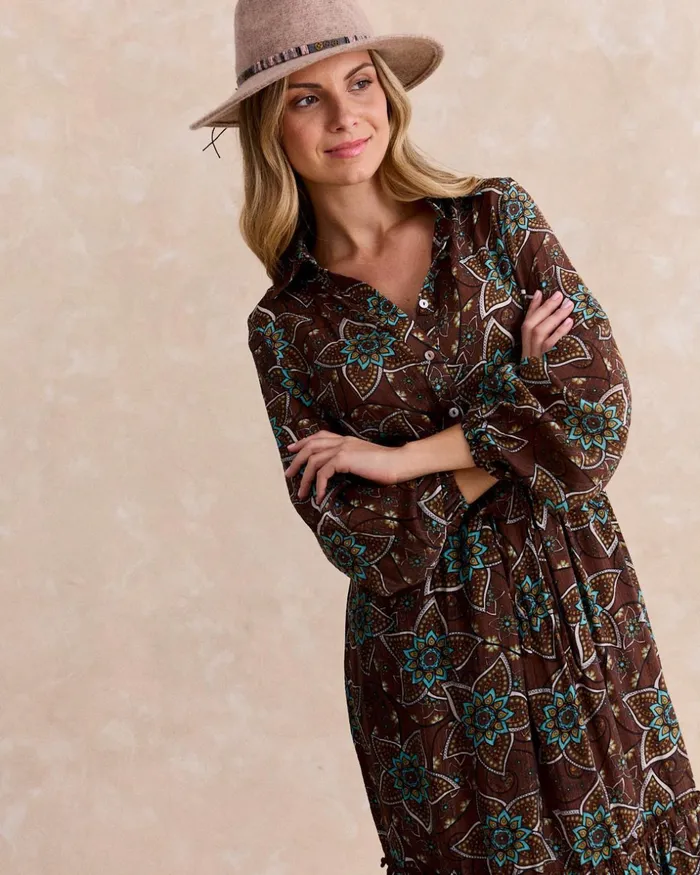 Ash Shirt Dress Brown Women Polin Et Moi Dresses And Jumpsuits