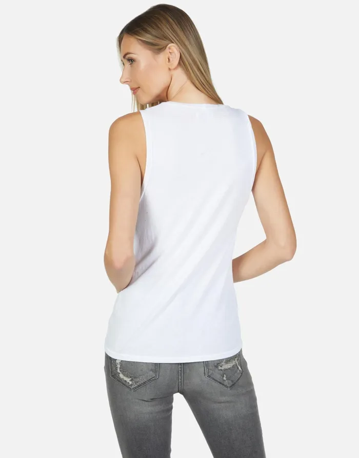 Ashlin Rainbow Ray Lip Tank White Women039s Lauren Moshi Tanks