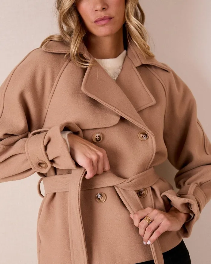 Atena Cloth Coat Camel Women Polin Et Moi Coats