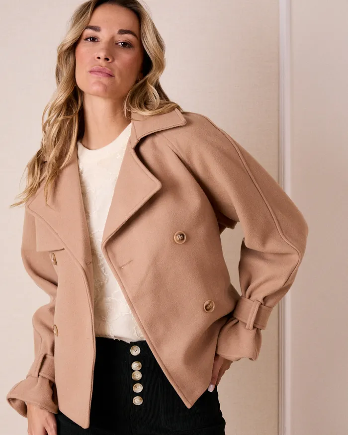 Atena Cloth Coat Camel Women Polin Et Moi Coats
