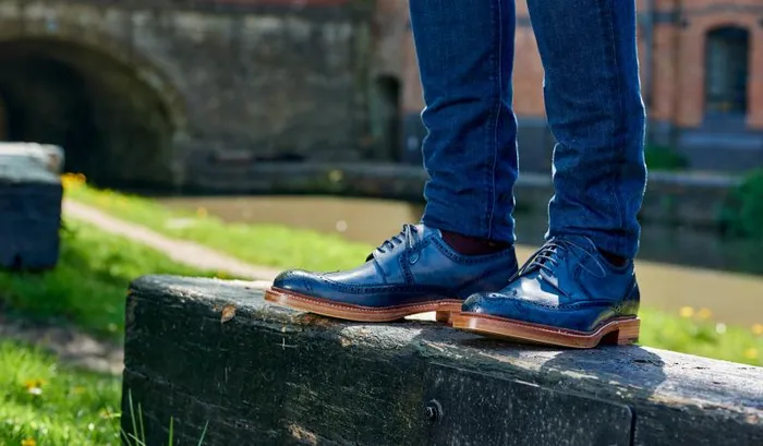 Bailey 8211 Navy Hand Painted Mens Barker Shoes Mens Derbys