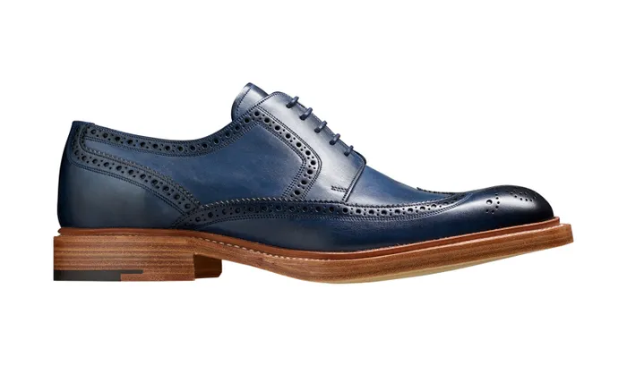 Bailey 8211 Navy Hand Painted Mens Barker Shoes Mens Derbys