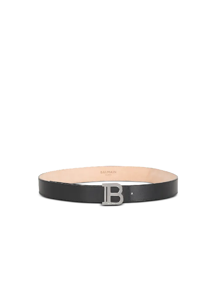 Balmain Belts Men Smooth Leather BBelt Black