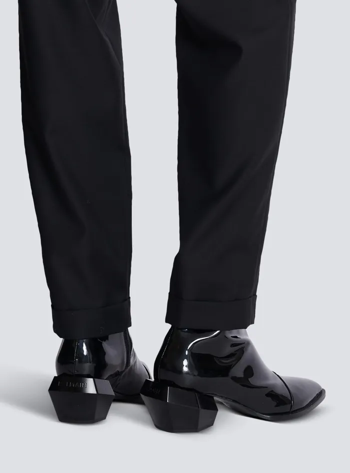 Balmain Boots And Rangers Men Billy Patent Leather Ankle Boots Black
