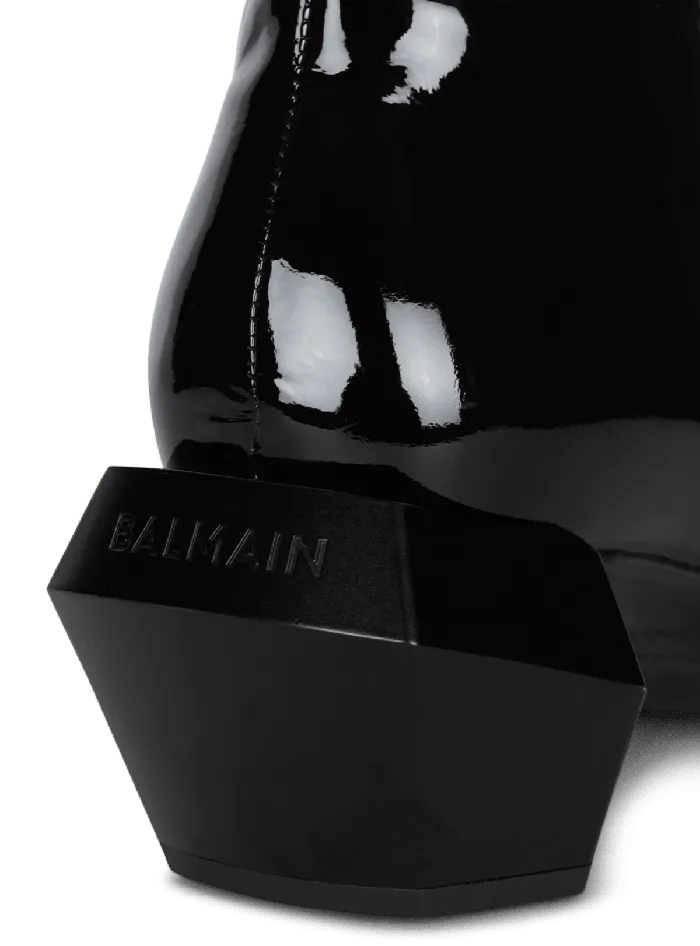 Balmain Boots And Rangers Men Billy Patent Leather Ankle Boots Black