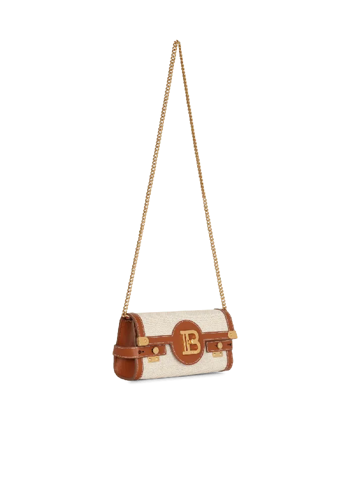 Balmain Clutches Women BBuzz 23 Leather And Canvas Clutch Bag Brown