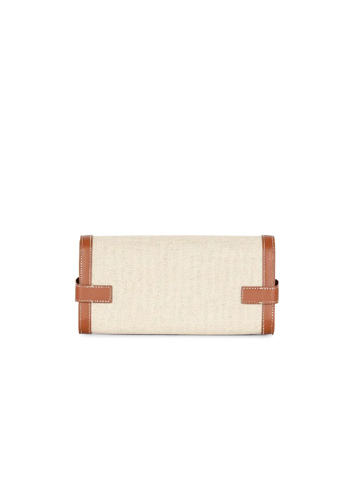 Balmain Clutches Women BBuzz 23 Leather And Canvas Clutch Bag Brown