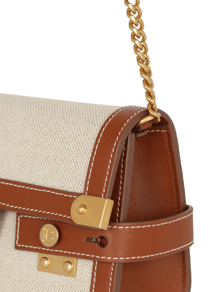 Balmain Clutches Women BBuzz 23 Leather And Canvas Clutch Bag Brown