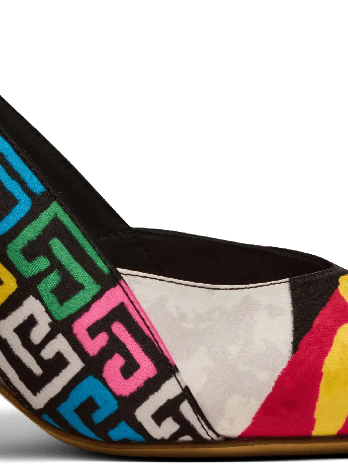 Balmain High Heels and Pumps Women Heeled Ruby Slingbacks In Printed Satin Multicolor