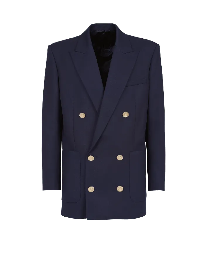 Balmain Jackets And Blazers Men Doublebreasted Buttoned Blazer Navy