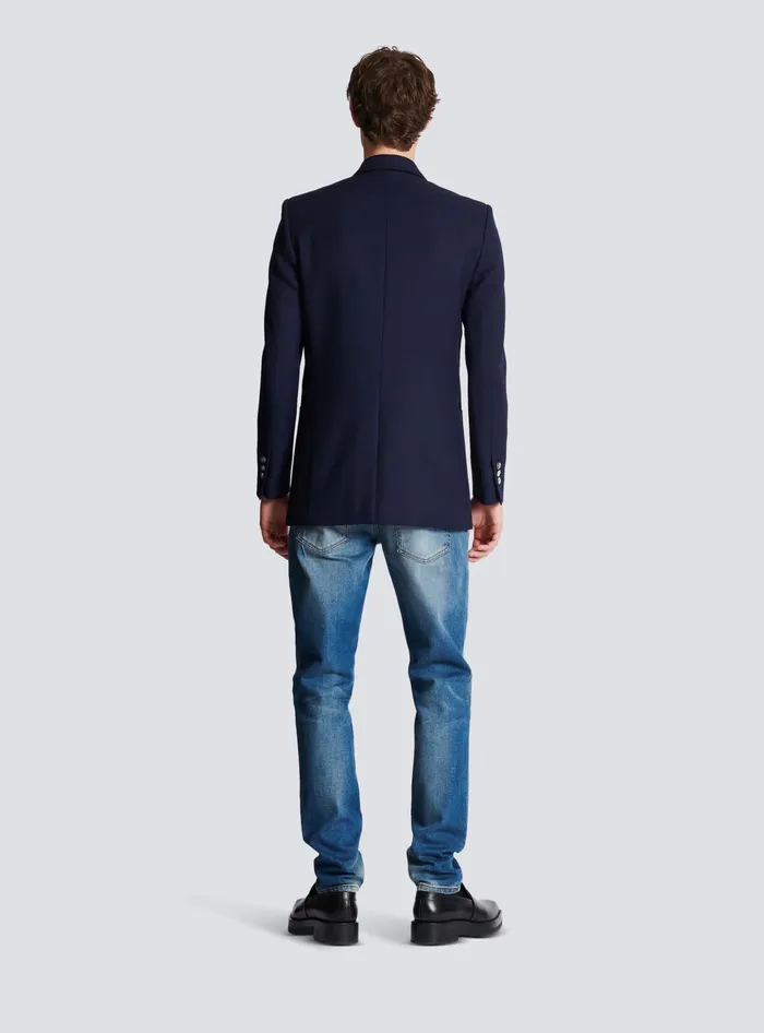 Balmain Jackets And Blazers Men Doublebreasted Buttoned Blazer Navy