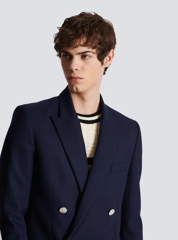 Balmain Jackets And Blazers Men Doublebreasted Buttoned Blazer Navy