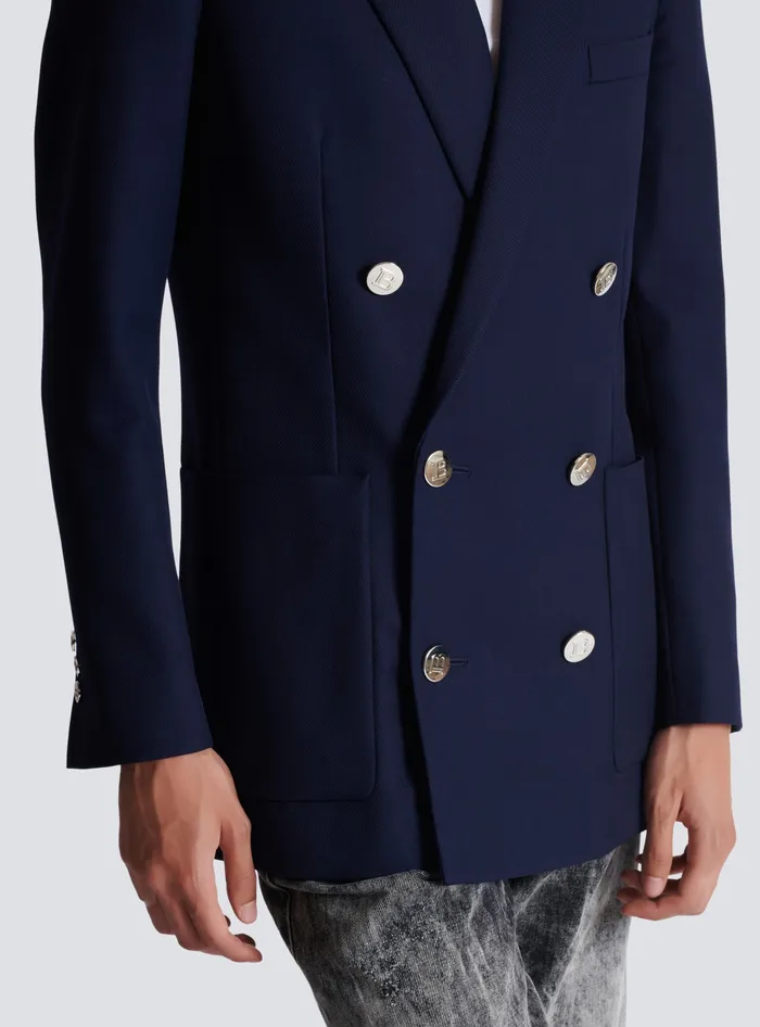 Balmain Jackets And Blazers Men Doublebreasted Buttoned Blazer Navy