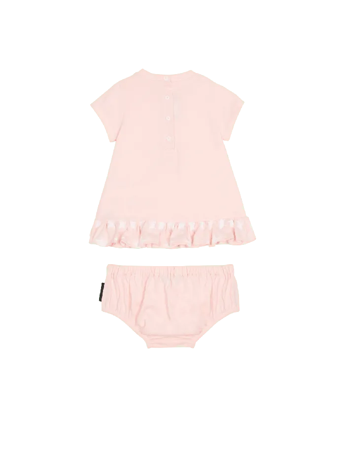 Balmain Kids Jersey Signature Star Dress Pink