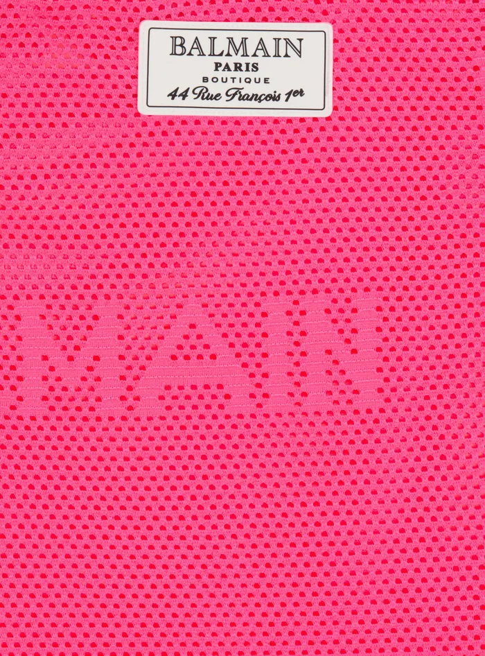 Balmain Kids Knit Dress With Logo Pink