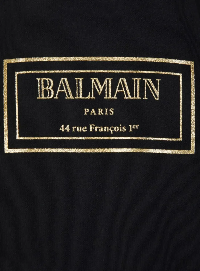 Balmain Kids Paris Sweatshirt Dress Black