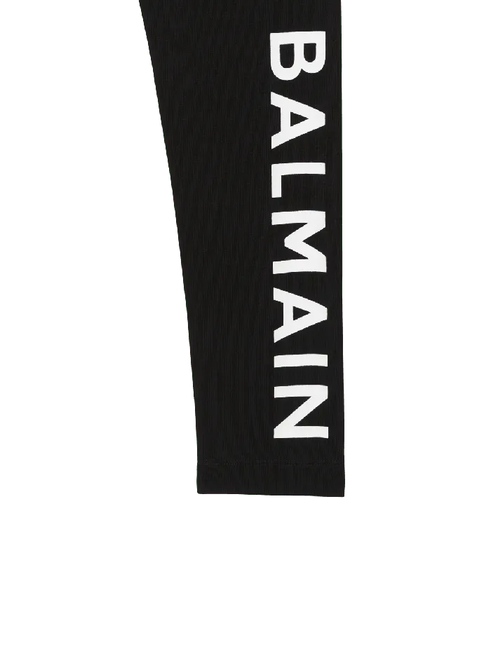 Balmain Kids Printed Leggings Black