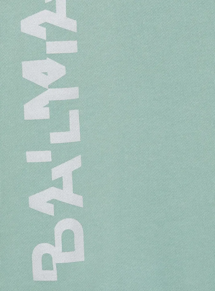 Balmain Kids Sweatshirt With Glittery Logo Green