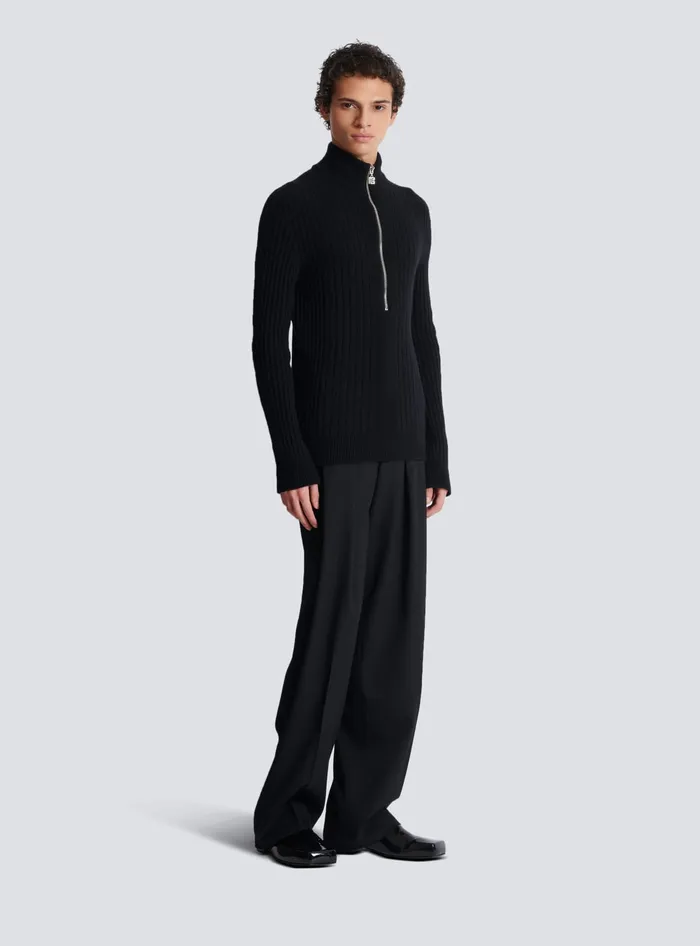 Balmain Knitwear Men Ecocashmere Highneck Jumper Black