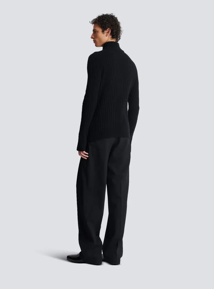 Balmain Knitwear Men Ecocashmere Highneck Jumper Black