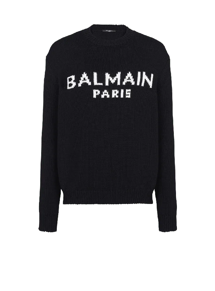 Balmain Knitwear Men Wool Paris Jumper Black