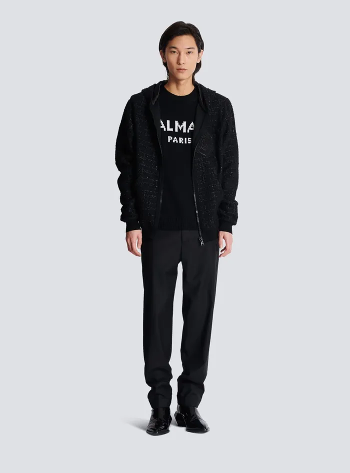 Balmain Knitwear Men Wool Paris Jumper Black