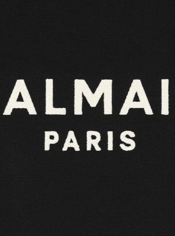 Balmain Shoulder Bags Women BArmy 42 Monogram Canvas And Leather Tote Bag Black