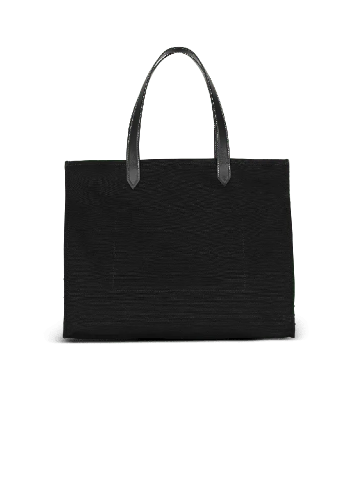 Balmain Shoulder Bags Women BArmy 42 Monogram Canvas And Leather Tote Bag Black